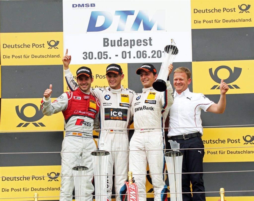 Miguel Molina (2), Audi, Marco Wittmann (1), BMW, Bruno Spengler (3), BMW, Stefan Reinhold, Teamchef for Team RMG
(Foto: Natascha Theisen)